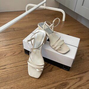 Dolce Vita Zyda Ivory Leather High Heel Sandals 6.5